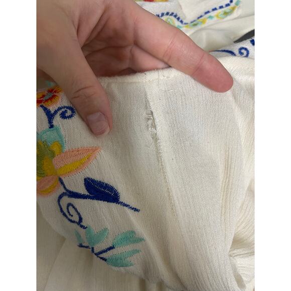 Umgee Women's floral embroidered peplum tank top size 1XL boho - Picture 6 of 7